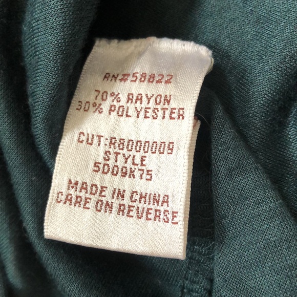 Max Studio 3/4 sleeve round neck tunic top green & black pattern Size XS - Picture 15 of 16